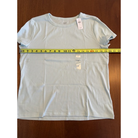 Gap Ribbed Crewneck T-Shirts Women's XL Blue and Yellow Set of 2 Stretch Tees - Picture 15 of 16